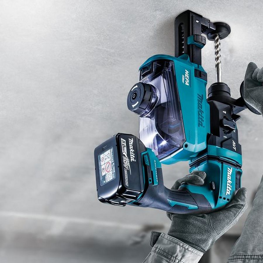 Аккумуляторный перфоратор с системой пылеудаления Makita DHR182RTWJ